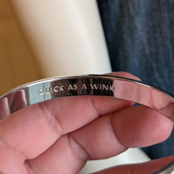 Kate Spade Quick as a Wink Bangle Silver Plated On Your Mark Get Jet Set Go! - Picture 4 of 5